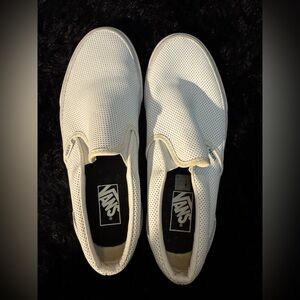 Vans Perforated White Slip-On Sneakers